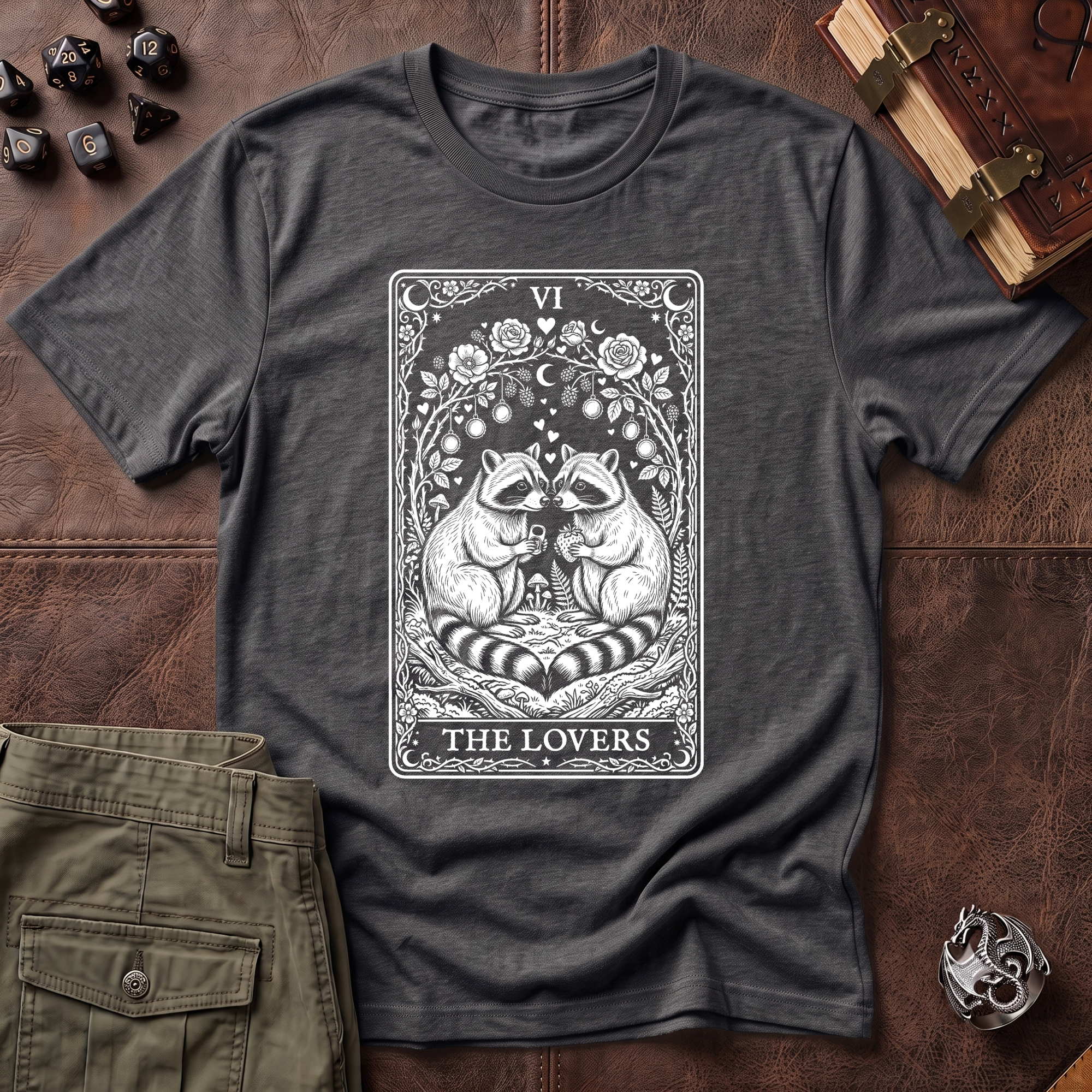 Trash Panda Tarot Lovers T-Shirt