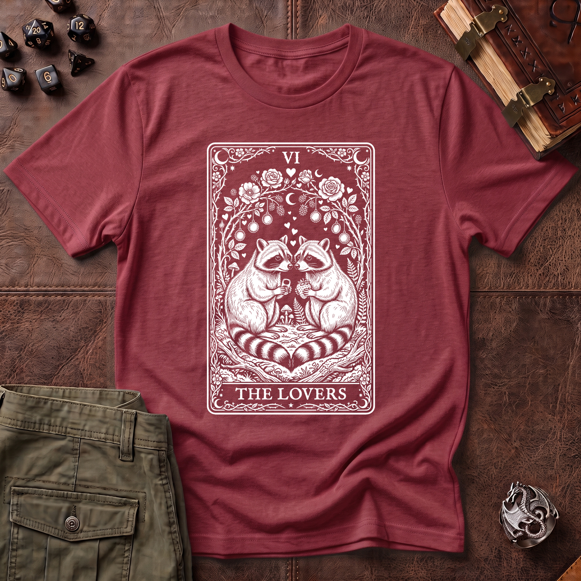 Trash Panda Tarot Lovers T-Shirt