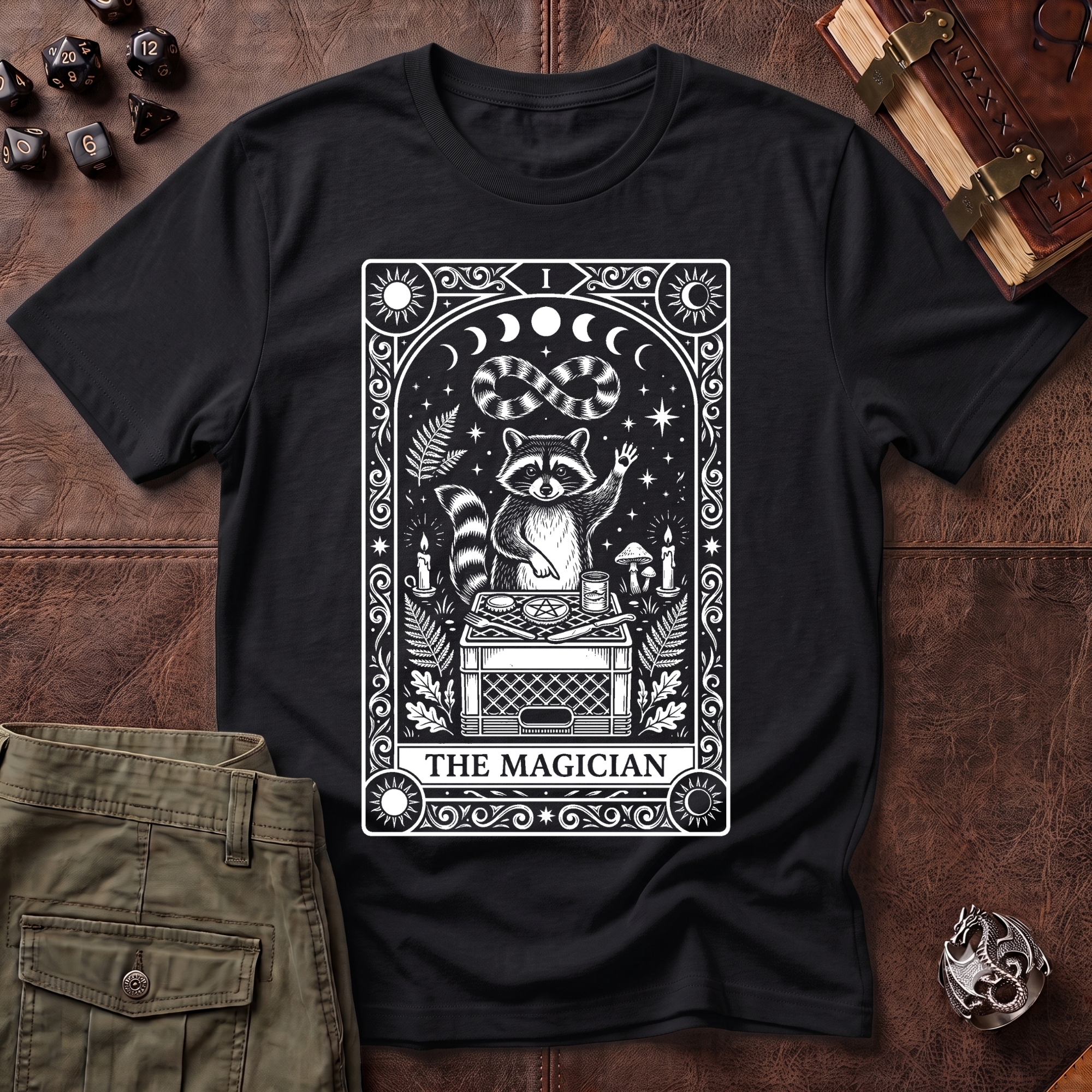 Trash Panda Tarot Magician T-Shirt