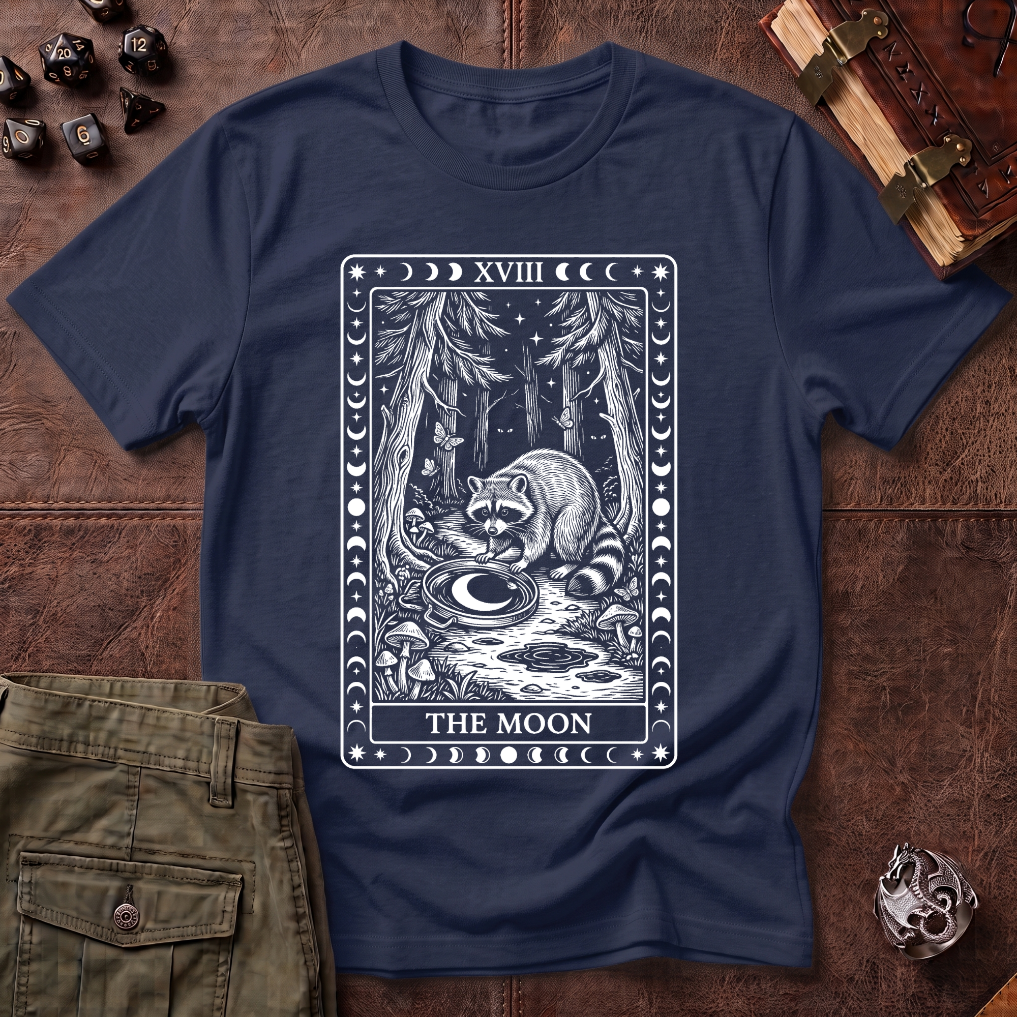 Trash Panda Tarot Moon T-Shirt
