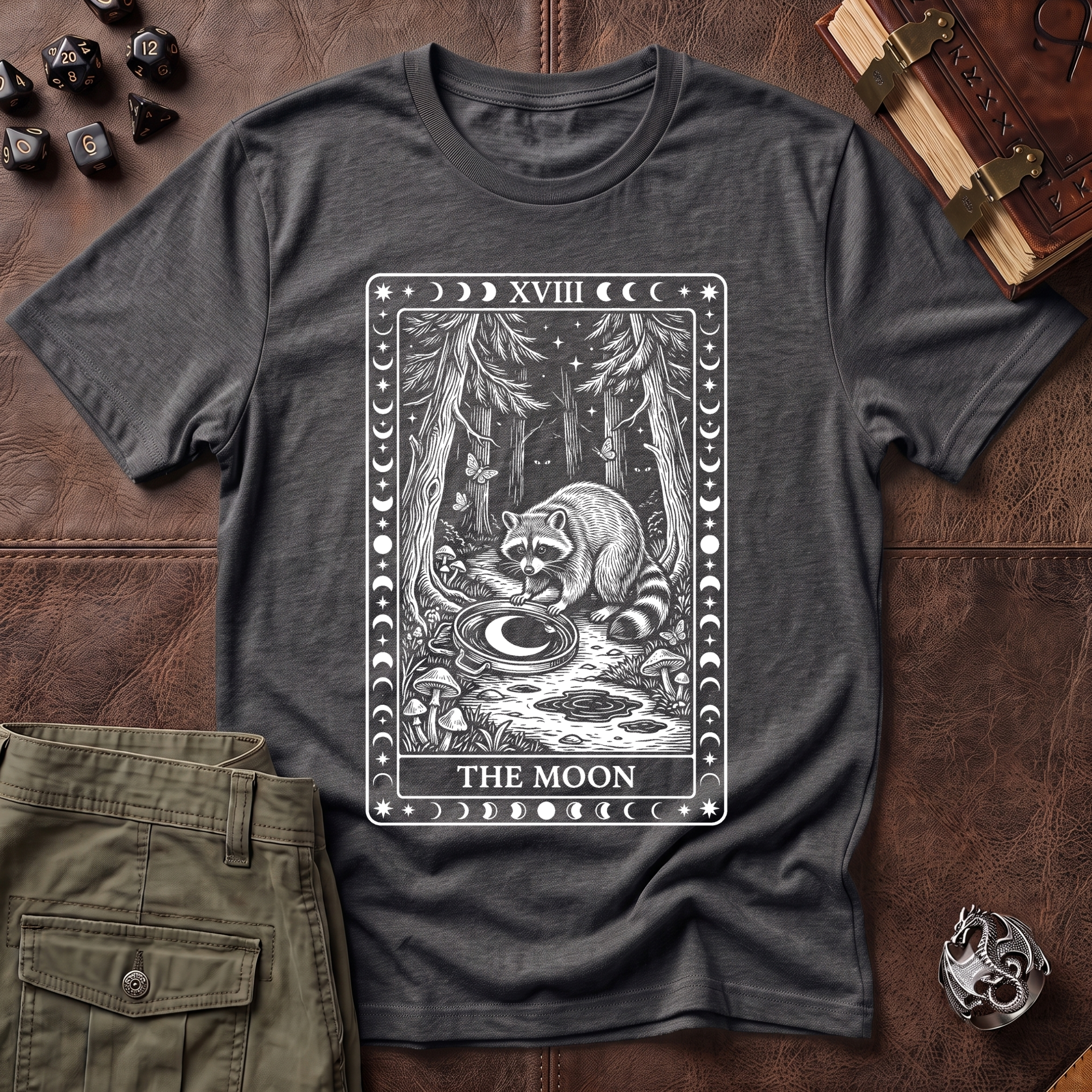 Trash Panda Tarot Moon T-Shirt