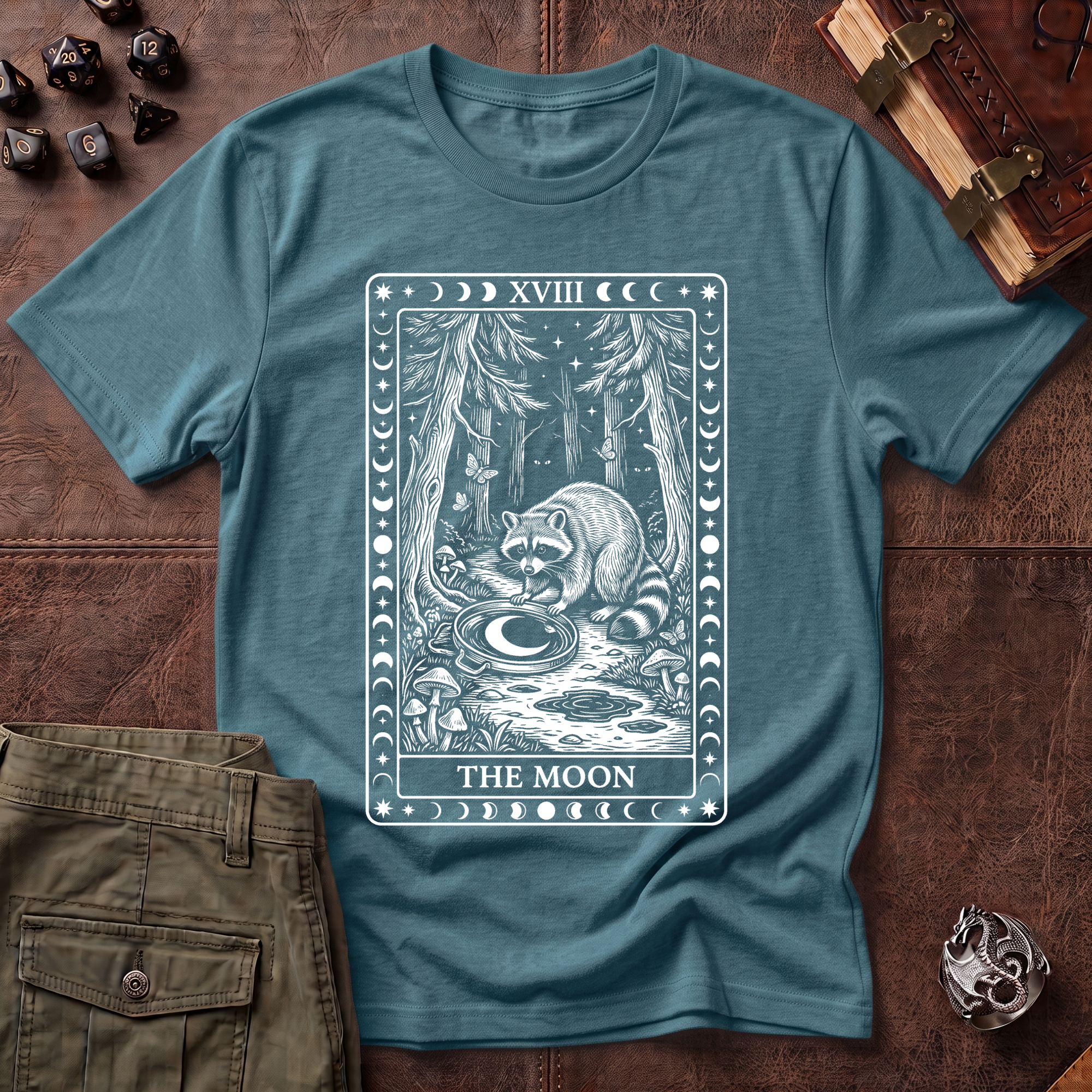Trash Panda Tarot Moon T-Shirt