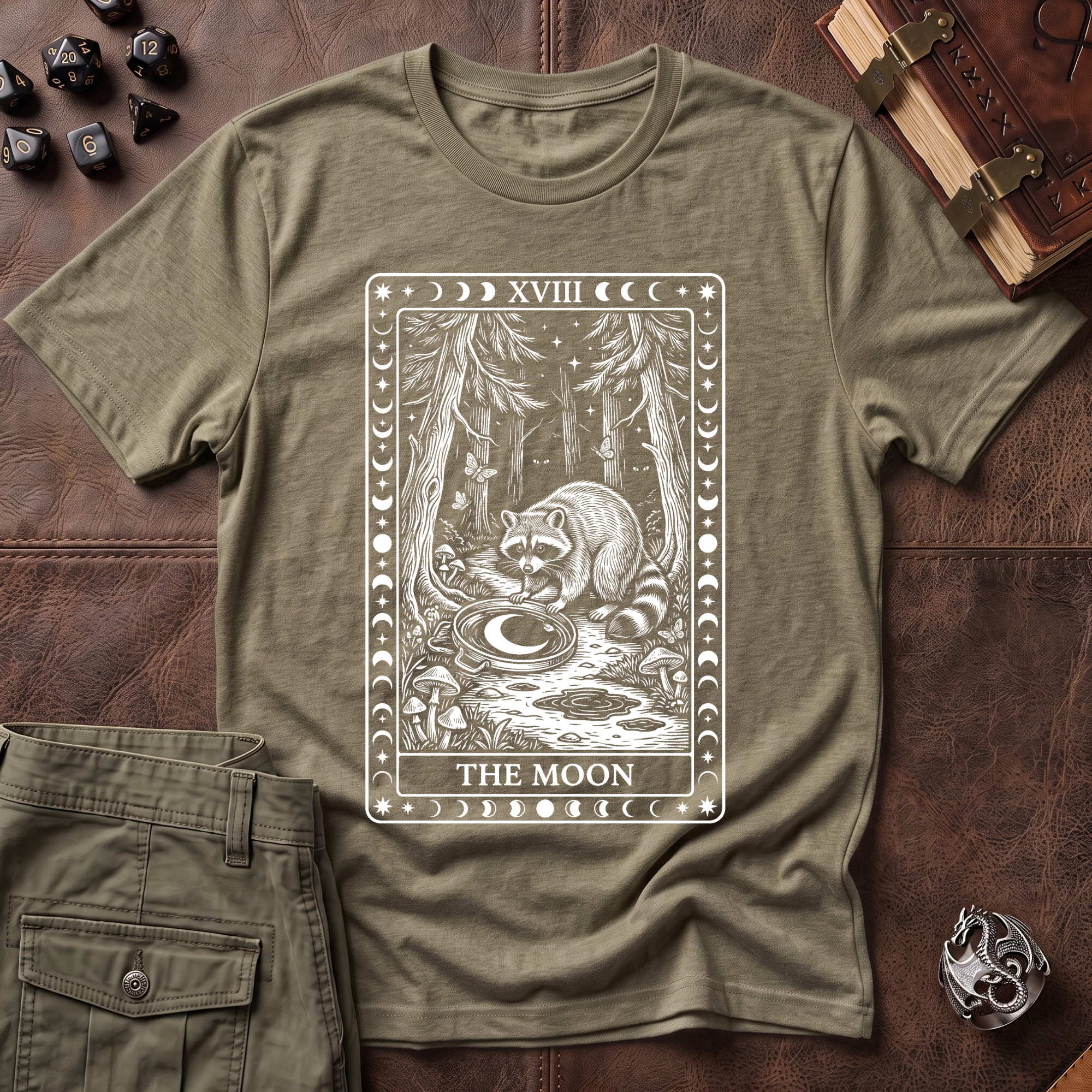 Trash Panda Tarot Moon T-Shirt