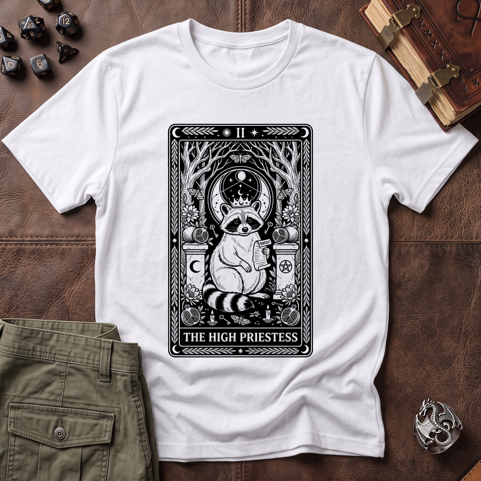 Trash Panda Tarot Priestess T-Shirt