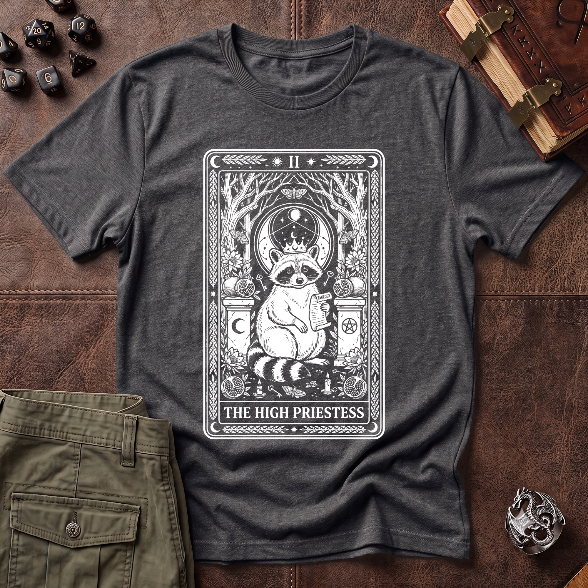 Trash Panda Tarot Priestess T-Shirt