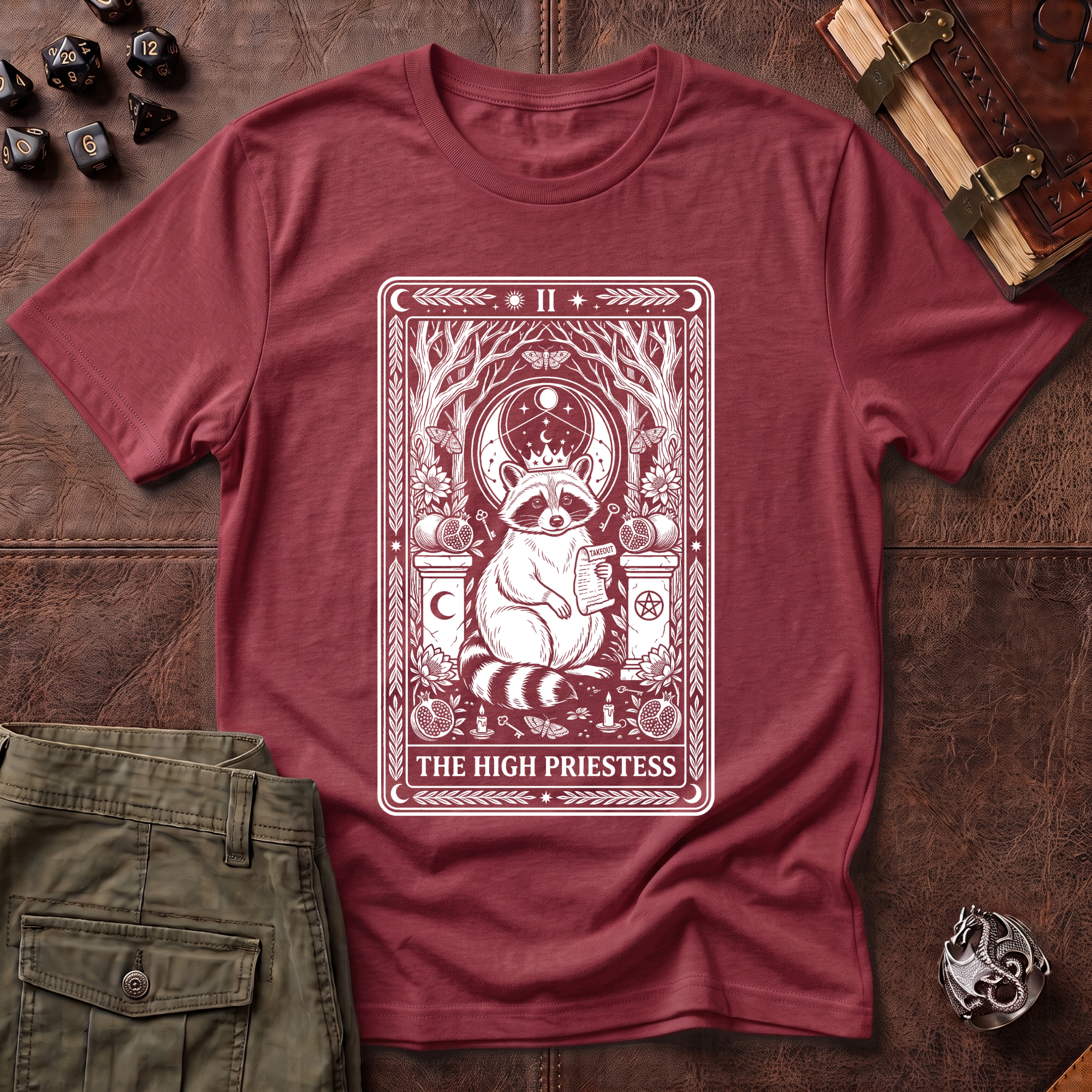 Trash Panda Tarot Priestess T-Shirt